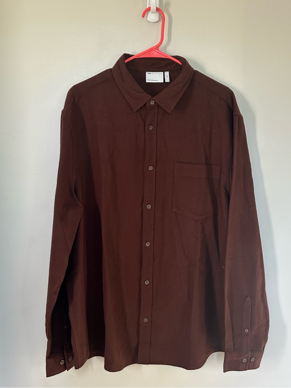ASOS Design Men's Brown Button-Down Shirt (2XL)